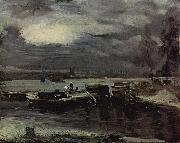 Boats on the Stour, Dedham Church in the background, John Constable